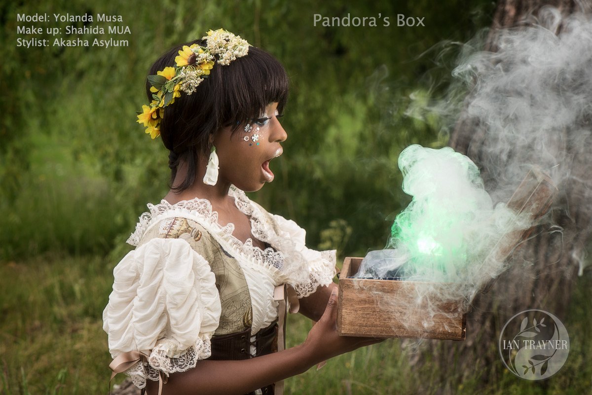 "Pandora's Box" fantasy photo shoot, Ian Trayner photographer, Yollanda Musa model