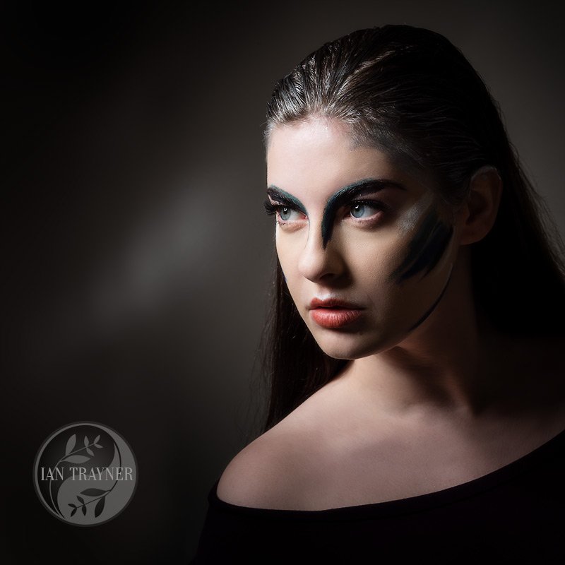 Photo shoot for make up artist Alice Edwards. Model is Gina Godfrey. Photograph by Ian Trayner, Kingston upon Thames, Surrey.