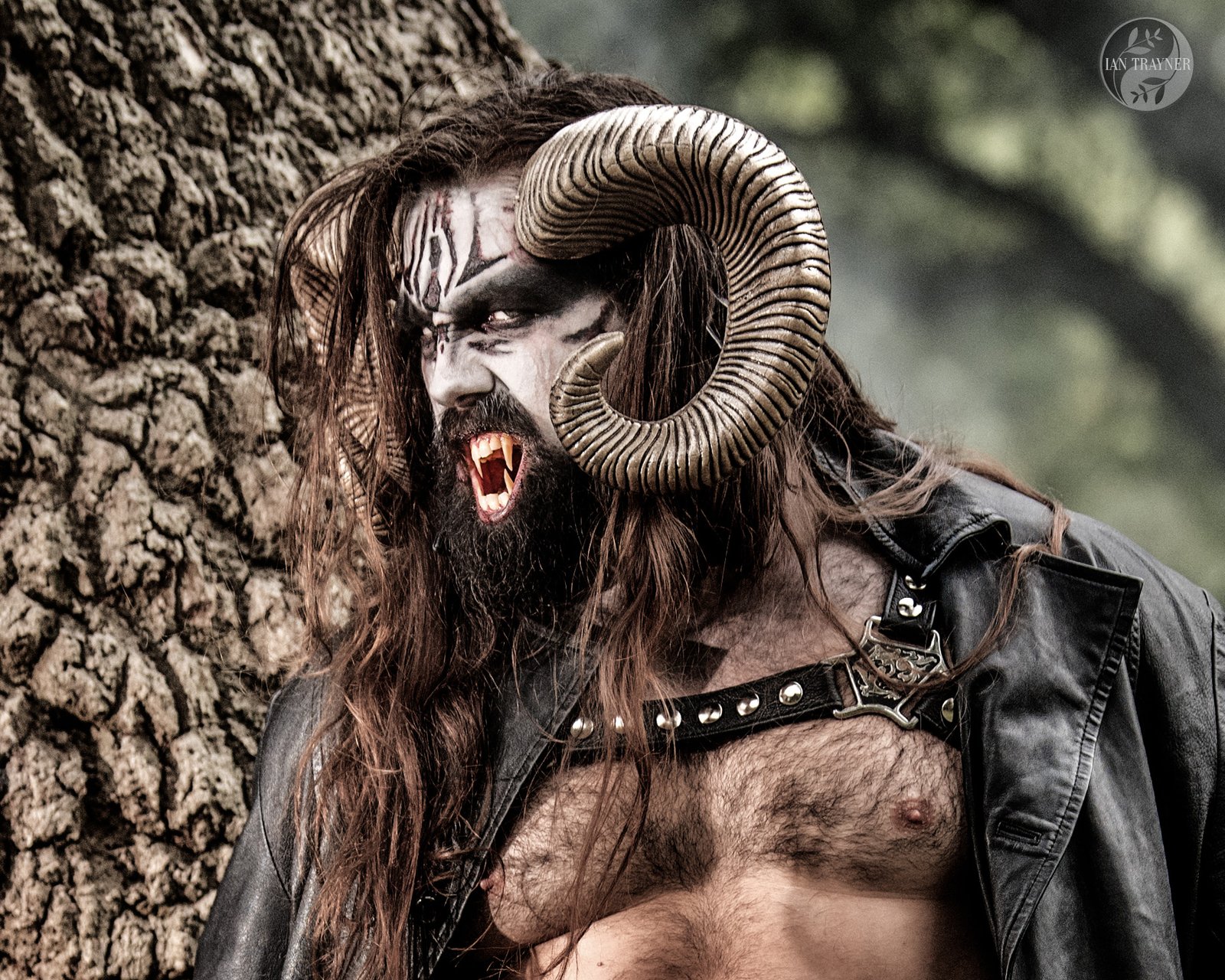Horned beast played by William Newton, photographed by Ian Trayner, photographer in Kingston, Surrey