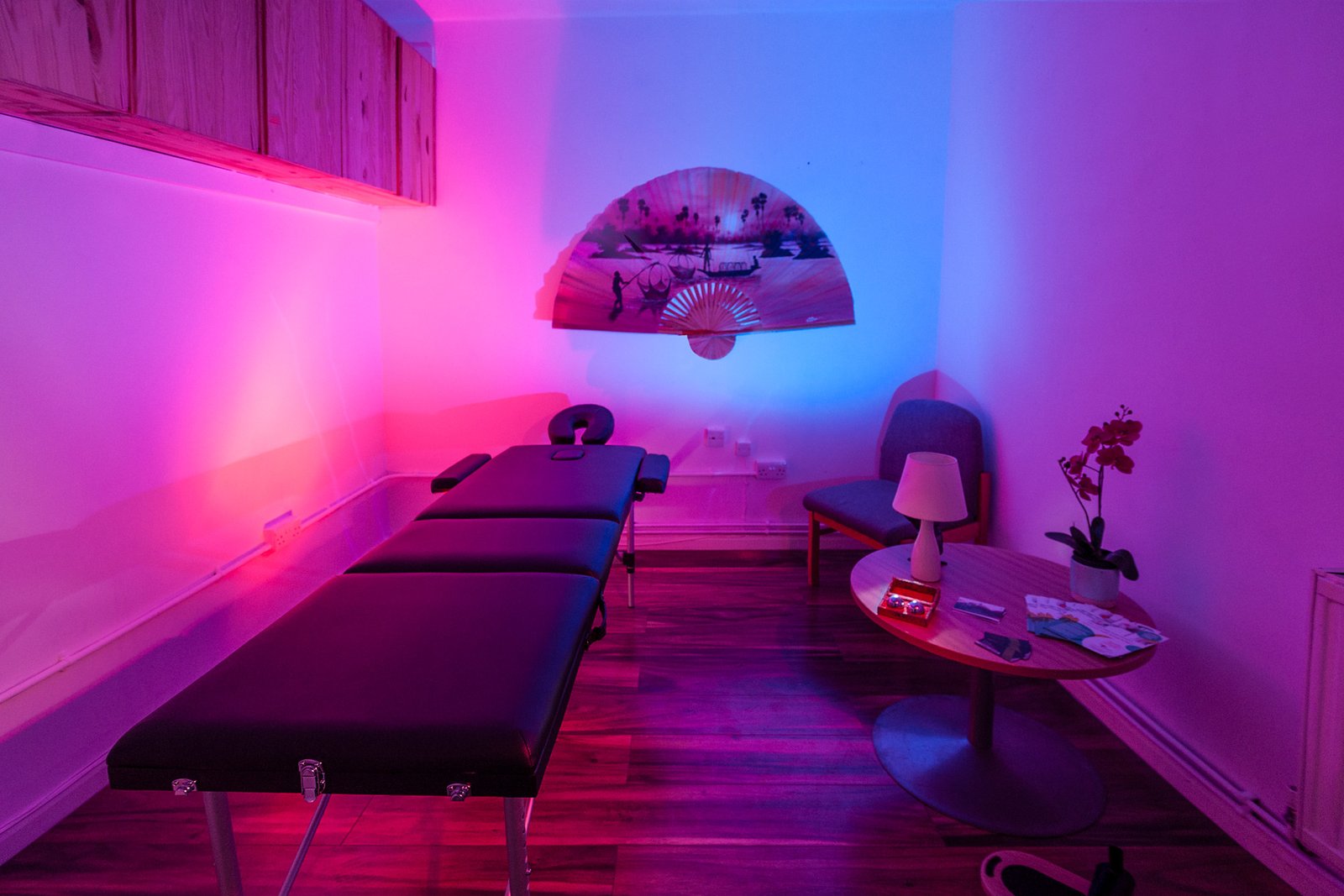 soothing, calming, massage therapy room